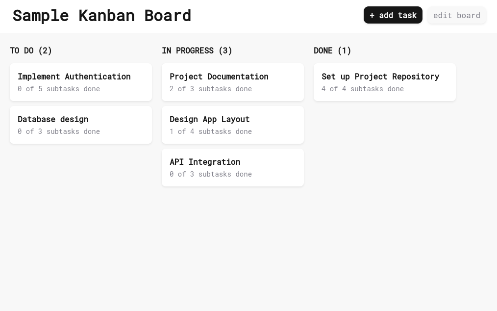 Kanban Board screenshot